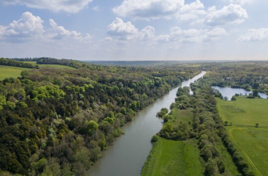 River Thames ariel view towards Beale Park and-Pangbourne by Dave Olinski May 2024